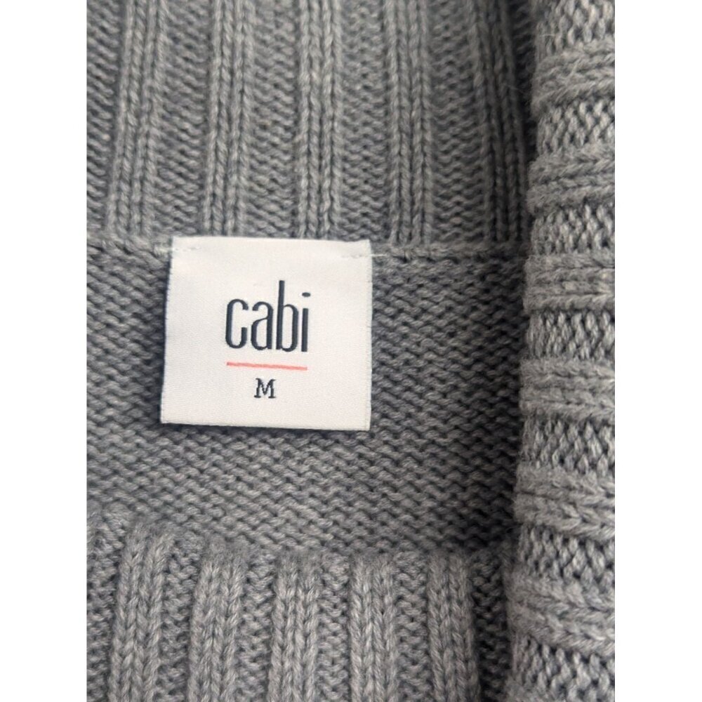 Cabi 3704 Eden Gray Pullover Cowl Neck Floral Bell Sleeves Women's Size Medium - Picture 5 of 6